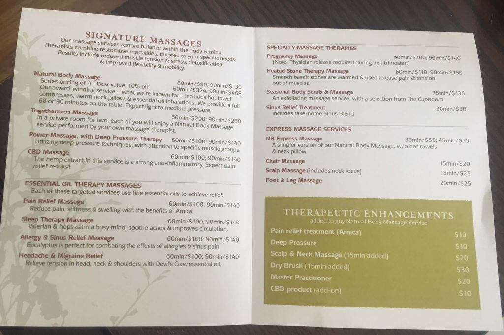 Natural Body Brochure with the enhancements section